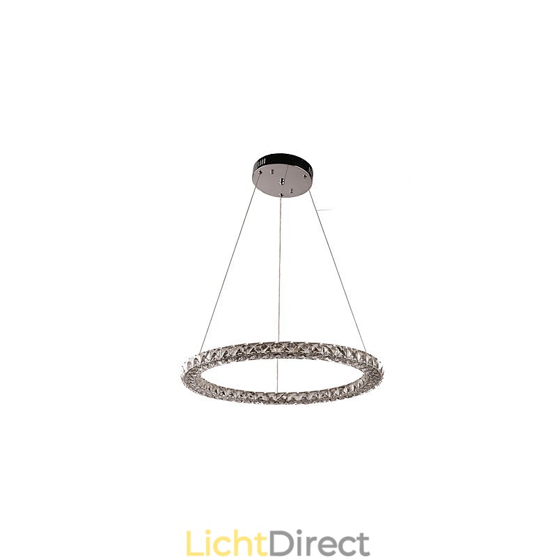 Moderne ringvormige kristallen hanglamp Moderne kristallen kroonluchter Plafondlamp Binnenlamp Armaturen Dimbaar met afstandsbediening