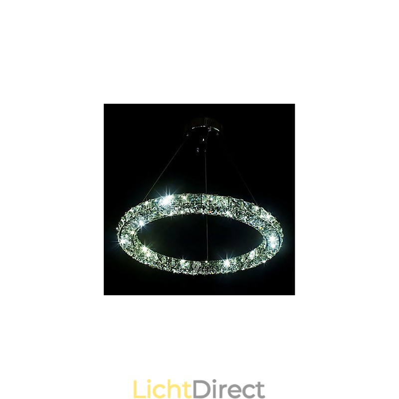 Moderne ringvormige kristallen hanglamp Moderne kristallen kroonluchter Plafondlamp Binnenlamp Armaturen Dimbaar met afstandsbediening