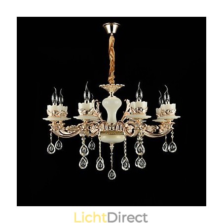 Traditionele klassieke zinklegeringsfunctie voor kristallen mini-stijl metalen kroonluchter met 8 lampen Traditionele klassieke zinklegeringsfunctie voor kristallen mini-stijl metalen kroonluchter met 8 lampen