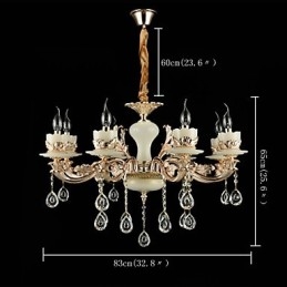 Traditionele klassieke zinklegeringsfunctie voor kristallen mini-stijl metalen kroonluchter met 8 lampen