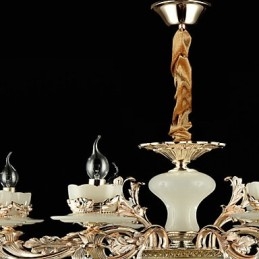 Traditionele klassieke zinklegeringsfunctie voor kristallen mini-stijl metalen kroonluchter met 8 lampen