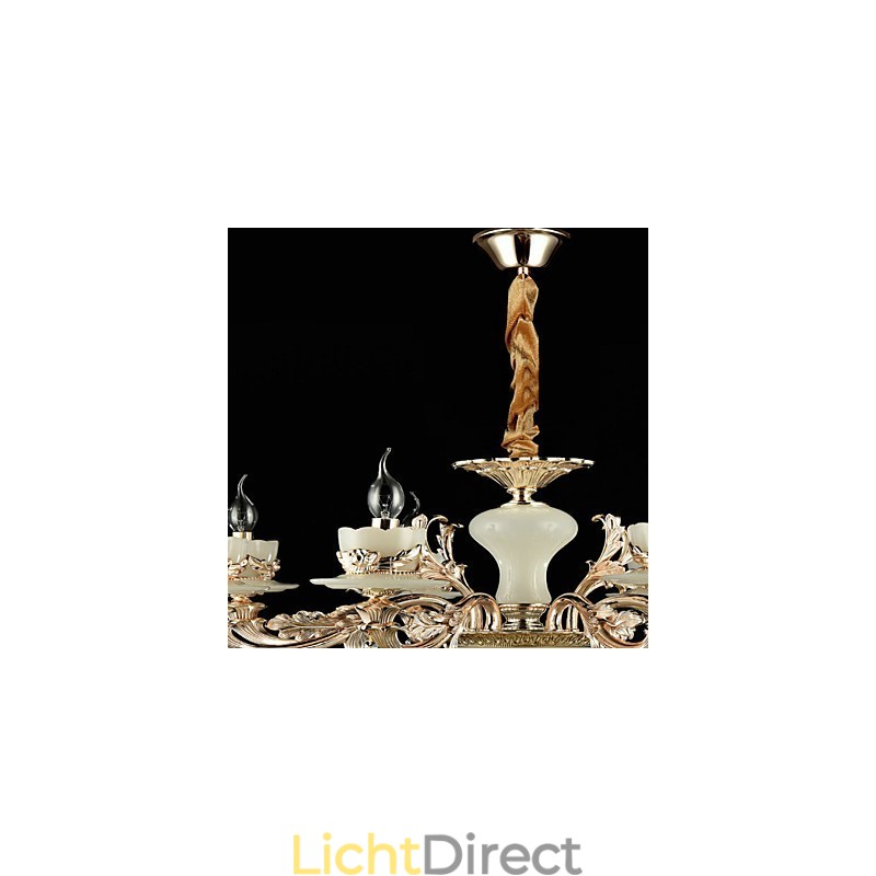 Traditionele klassieke zinklegeringsfunctie voor kristallen mini-stijl metalen kroonluchter met 8 lampen