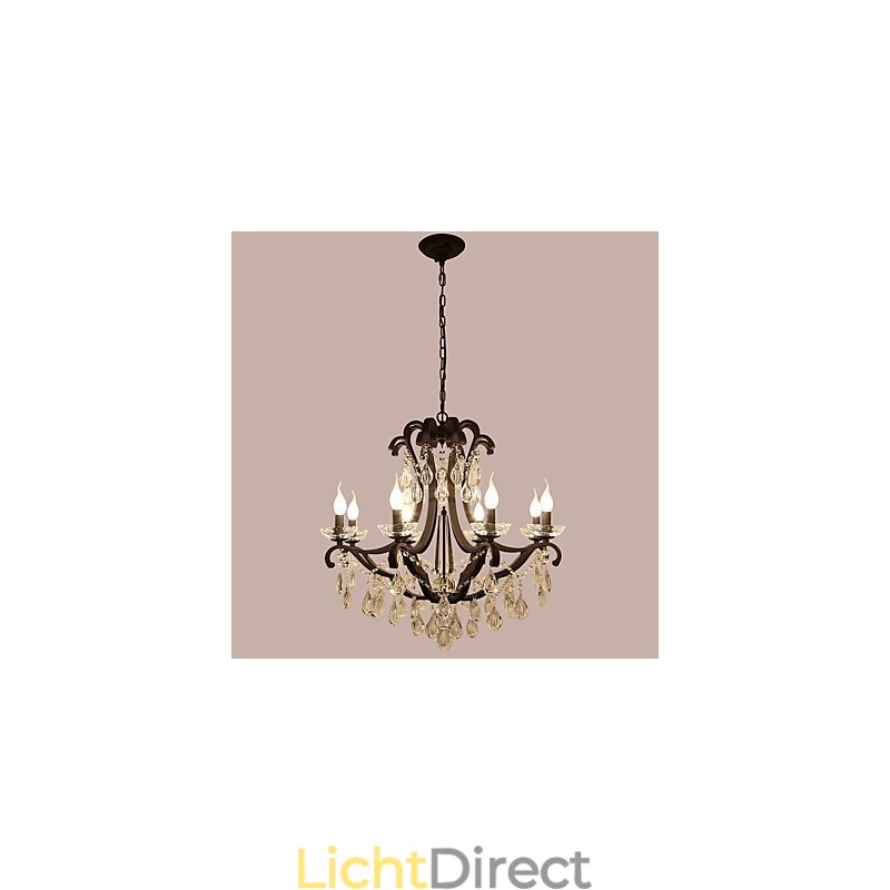 8 lampen kristallen kroonluchter moderne eigentijdse traditionele klassieke rustieke lodge vintage retro lantaarn trommel land schilderij