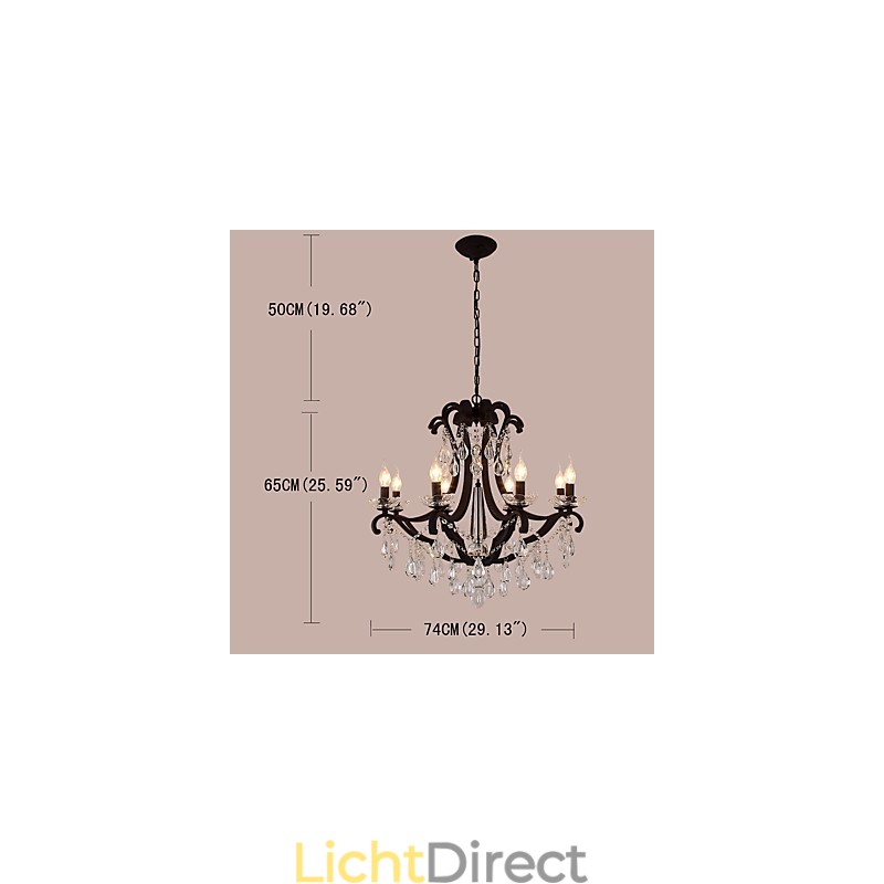 8 lampen kristallen kroonluchter moderne eigentijdse traditionele klassieke rustieke lodge vintage retro lantaarn trommel land schilderij