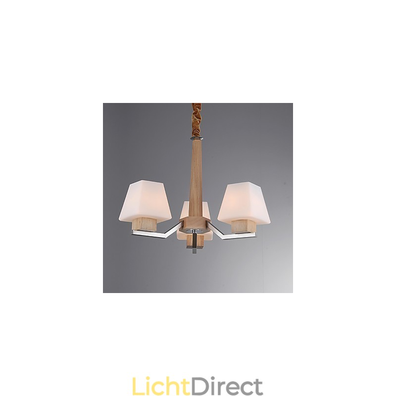 Moderne eigentijdse gegalvaniseerde eigenschap voor houten bamboe kroonluchter