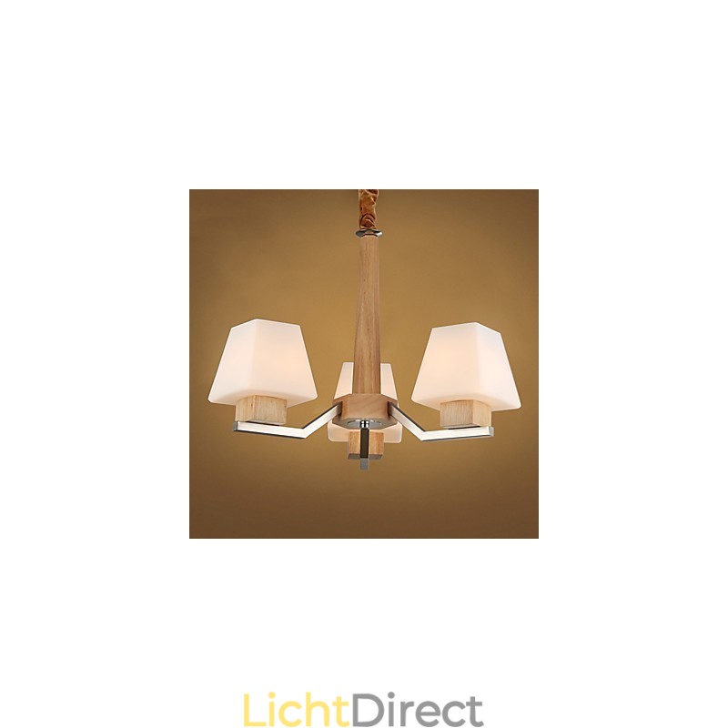 Moderne eigentijdse gegalvaniseerde eigenschap voor houten bamboe kroonluchter