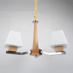 Moderne eigentijdse gegalvaniseerde eigenschap voor houten bamboe kroonluchter