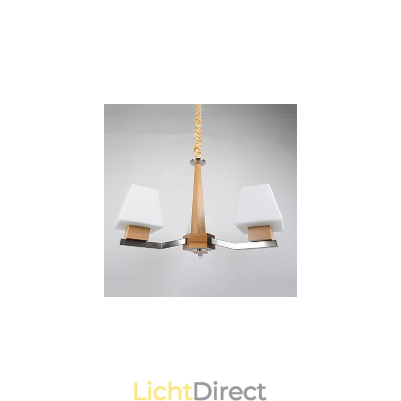 Moderne eigentijdse gegalvaniseerde eigenschap voor houten bamboe kroonluchter