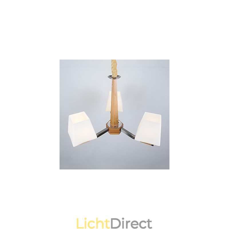 Moderne eigentijdse gegalvaniseerde eigenschap voor houten bamboe kroonluchter