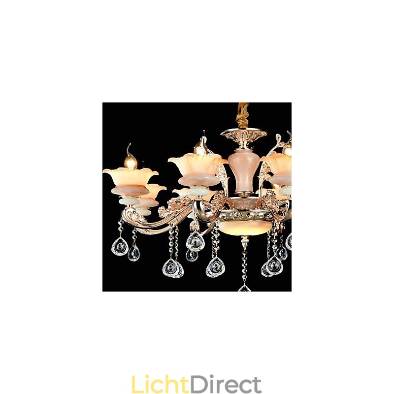 Moderne, eigentijdse, traditionele, klassieke zinklegering met kristallen mini-stijl hanglamp van metaal