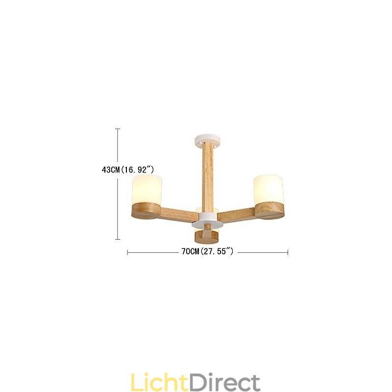 3-lichts kroonluchter Modern eigentijds Traditioneel klassiek Vintage Landelijk Hout Kenmerk voor hout