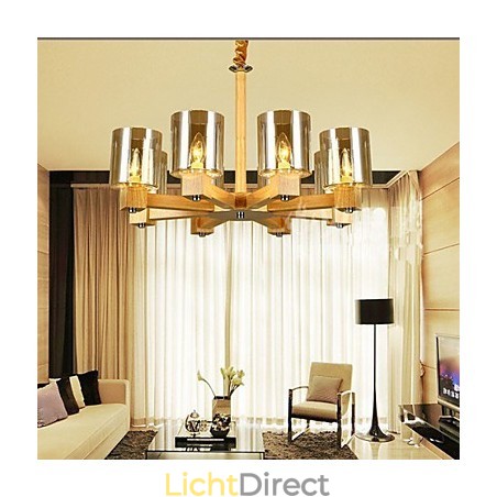 Mode Hanglamp Tafel Houten Glazen Kap Mode Hanglamp Tafel Houten Glazen Kap