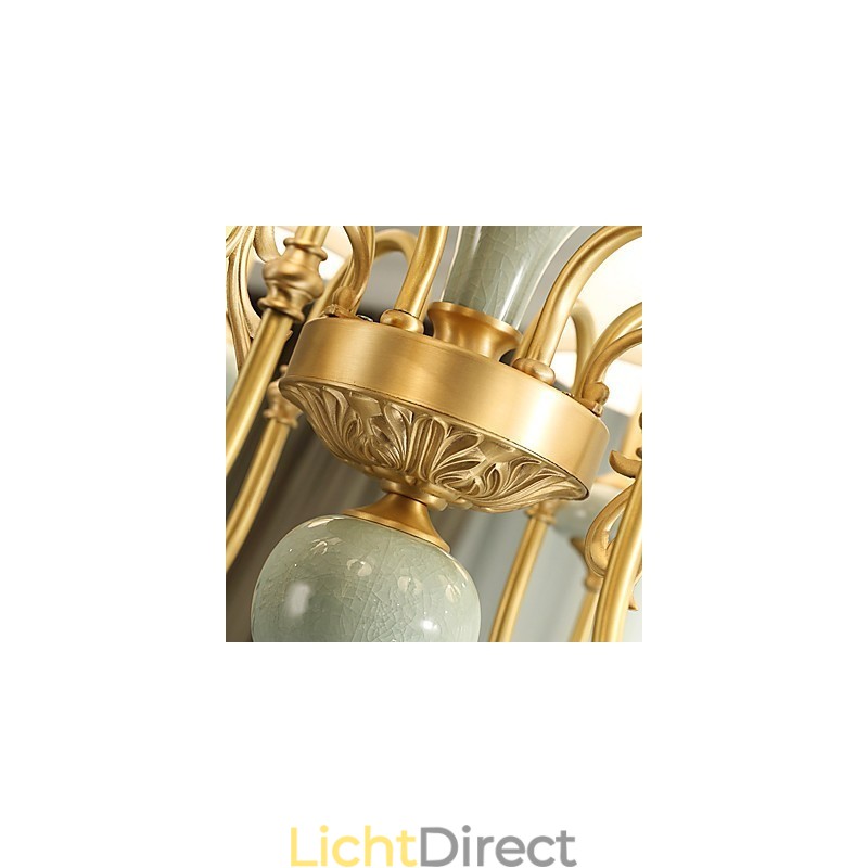 Traditionele klassieke landelijke messing-functie voor mini-stijl metalen kroonluchter met 3 lampen