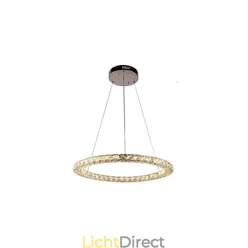 Ring Kristallen Hanglamp Moderne Kristallen Kroonluchter Plafondlampen Binnen Lampen Armaturen Dimbaar Met Afstandsbediening