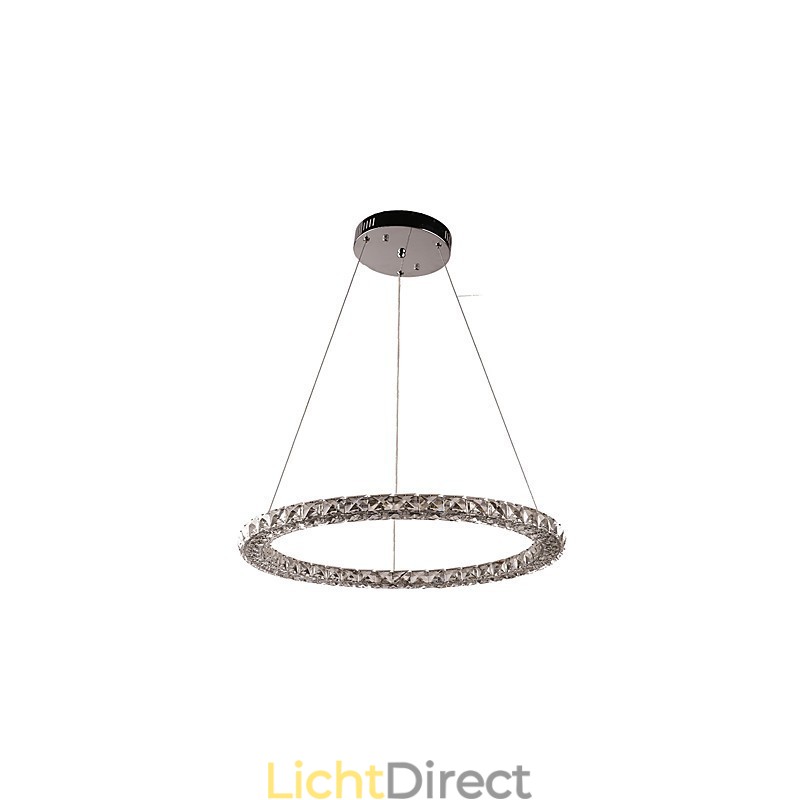 Ring Kristallen Hanglamp Moderne Kristallen Kroonluchter Plafondlampen Binnen Lampen Armaturen Dimbaar Met Afstandsbediening