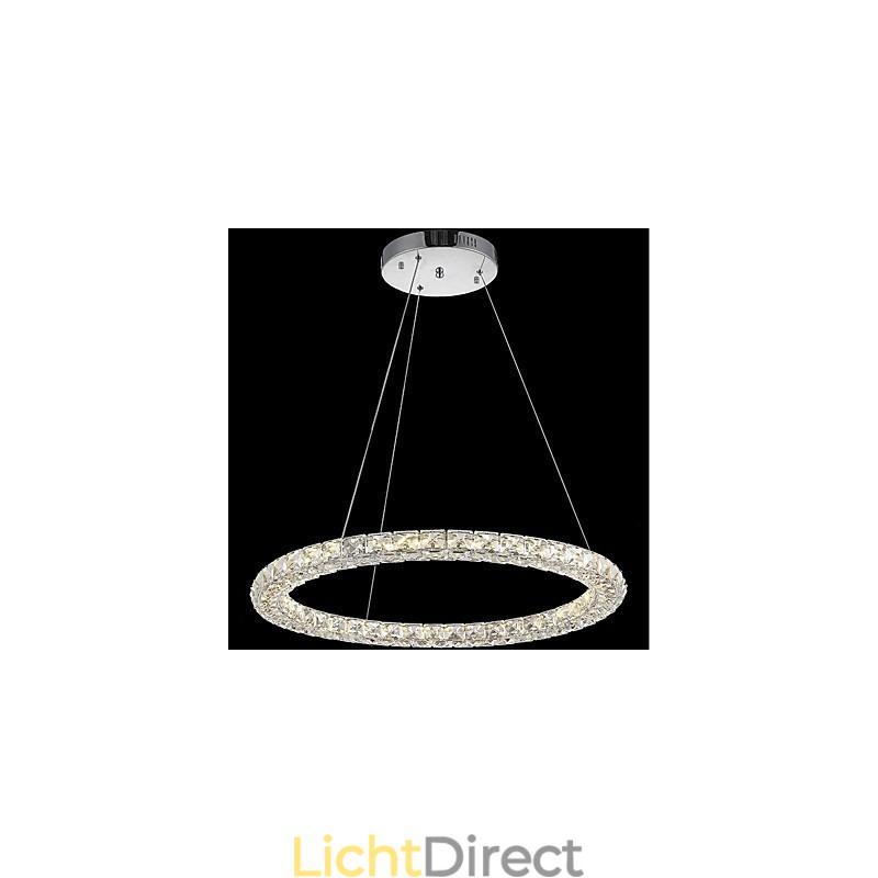 Ring Kristallen Hanglamp Moderne Kristallen Kroonluchter Plafondlampen Binnen Lampen Armaturen Dimbaar Met Afstandsbediening