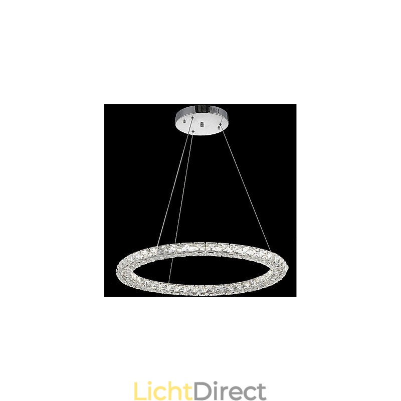 Ring Kristallen Hanglamp Moderne Kristallen Kroonluchter Plafondlampen Binnen Lampen Armaturen Dimbaar Met Afstandsbediening