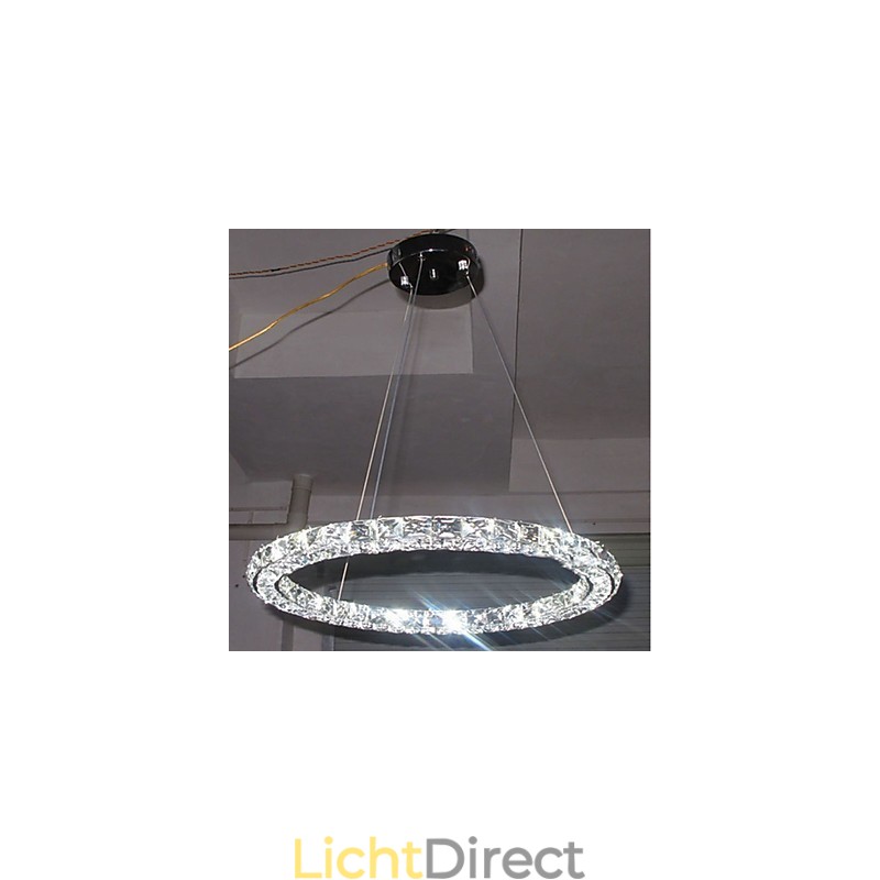 Ring Kristallen Hanglamp Moderne Kristallen Kroonluchter Plafondlampen Binnen Lampen Armaturen Dimbaar Met Afstandsbediening