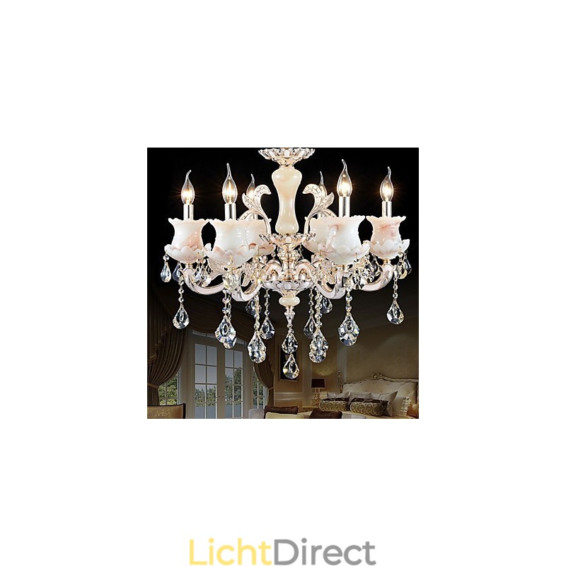 Europese stijl zinklegering kaars kristal hanglamp