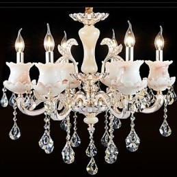 Europese stijl zinklegering kaars kristal hanglamp