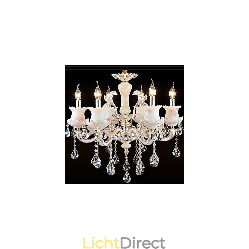 Europese stijl zinklegering kaars kristal hanglamp