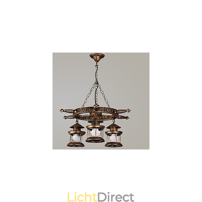 Rustieke Lodge Vintage Retro Landelijke Wereldbol Schilderij Kenmerk voor Mini Stijl Ontwerpers Metalen Kroonluchter