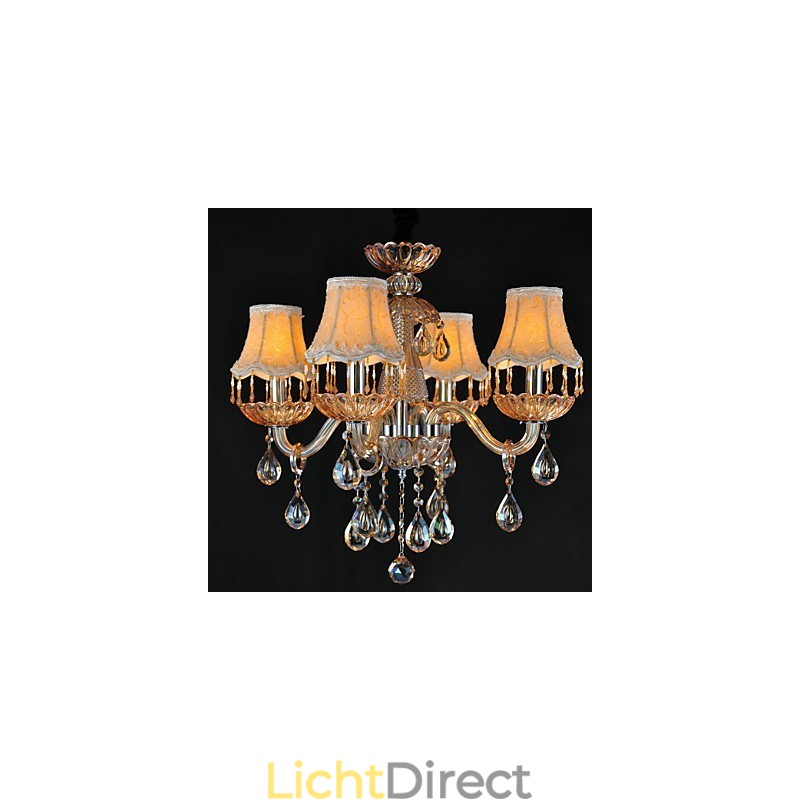 Kroonluchter Kristal Retro Glas 4 Lichts