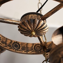 Rustieke Lodge Vintage Retro Landelijke Wereldbol Schilderij Kenmerk voor Mini Stijl Ontwerpers Metalen Kroonluchter