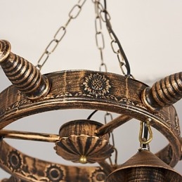 Rustieke Lodge Vintage Retro Landelijke Wereldbol Schilderij Kenmerk voor Mini Stijl Ontwerpers Metalen Kroonluchter