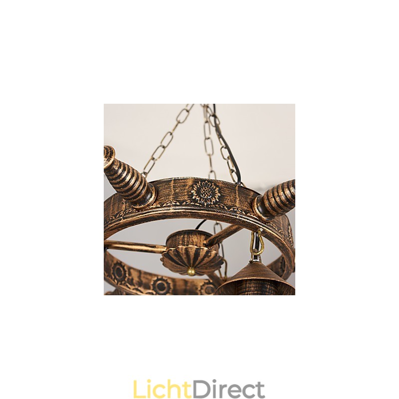 Rustieke Lodge Vintage Retro Landelijke Wereldbol Schilderij Kenmerk voor Mini Stijl Ontwerpers Metalen Kroonluchter