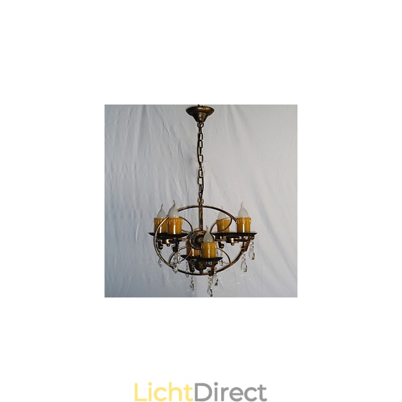 Rustieke Lodge Vintage Retro Landelijke Wereldbol Schilderij Kenmerk voor Mini Stijl Ontwerpers Metalen Kroonluchter