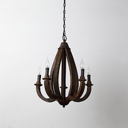 Vintage schilderij kenmerk mini stijl houten bamboe kroonluchter lamp de decoratieve hanglamp