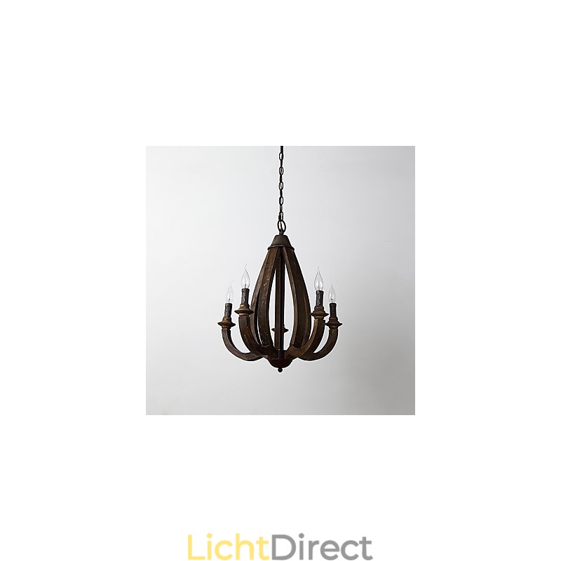 Vintage schilderij kenmerk mini stijl houten bamboe kroonluchter lamp de decoratieve hanglamp