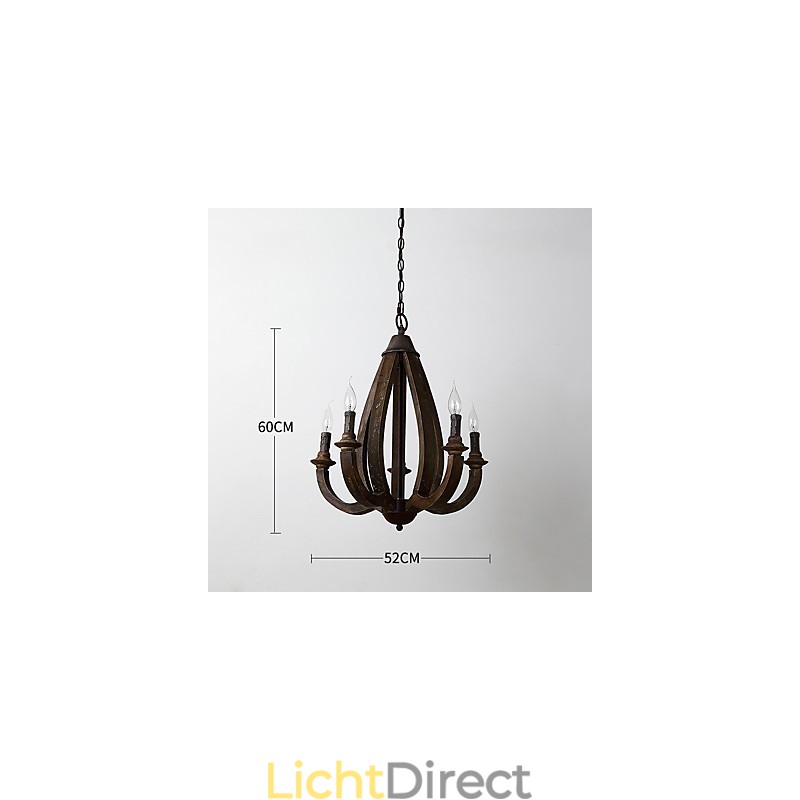 Vintage schilderij kenmerk mini stijl houten bamboe kroonluchter lamp de decoratieve hanglamp