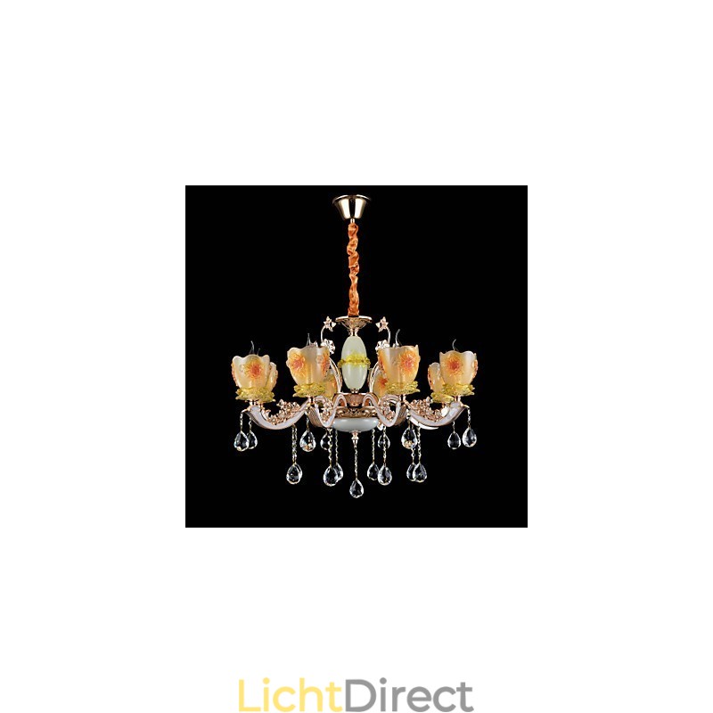 Moderne, eigentijdse, traditionele, klassieke zinklegering met kristallen mini-stijl hanglamp van metaal