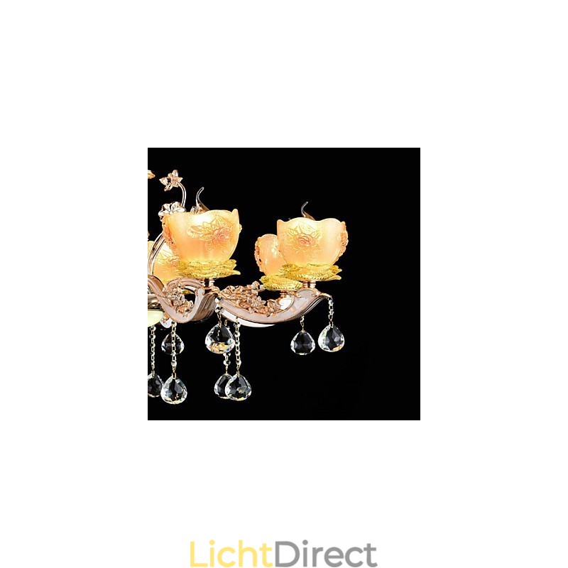 Moderne, eigentijdse, traditionele, klassieke zinklegering met kristallen mini-stijl hanglamp van metaal