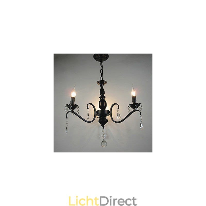 Kristallen kroonluchter Europese stijl Smeedijzeren lamp Creatieve kaarslampen en lantaarns