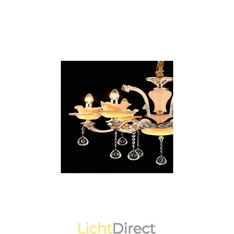 Moderne, eigentijdse, traditionele, klassieke zinklegering met kristallen mini-stijl hanglamp van metaal