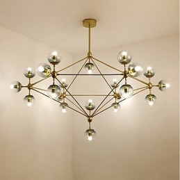 Twenty_one Light Post Modern Europa Stijl Modo Metalen Glazen Hanglamp de Foyer Decorate Industriële Kroonluchter Lamp
