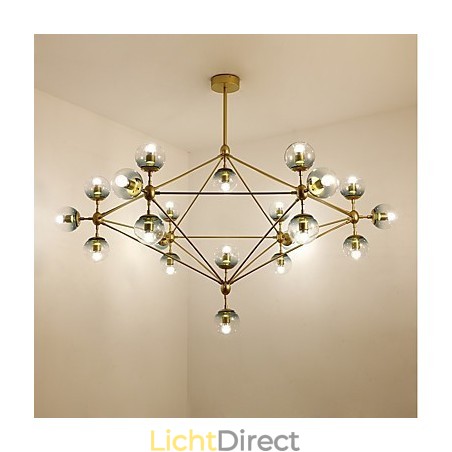 Twenty_one Light Post Modern Europa Stijl Modo Metalen Glazen Hanglamp de Foyer Decorate Industriële Kroonluchter Lamp