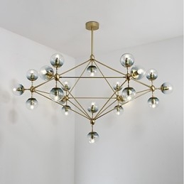 Twenty_one Light Post Modern Europa Stijl Modo Metalen Glazen Hanglamp de Foyer Decorate Industriële Kroonluchter Lamp