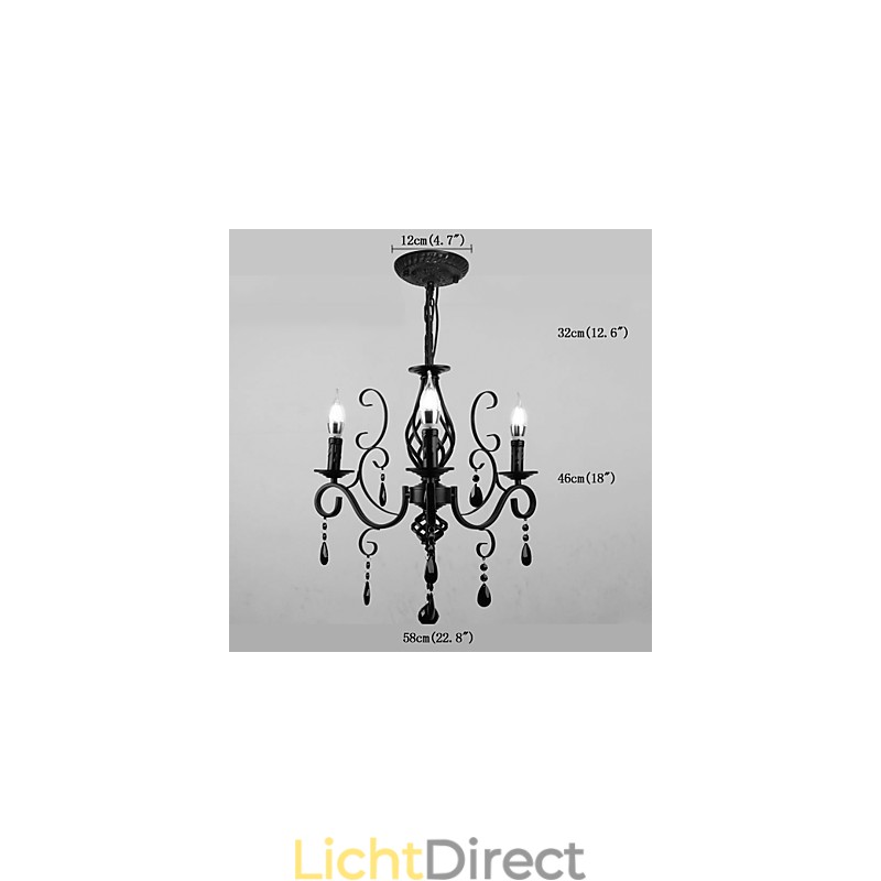 Kristallen lamp 3 lichts moderne eenvoudige nieuwe verlichting