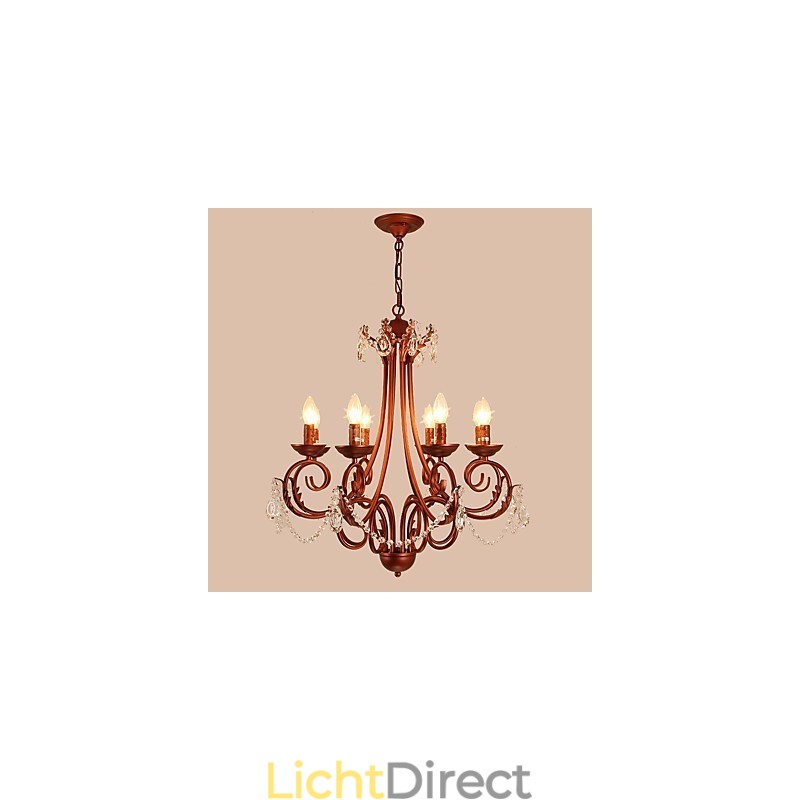 8 lampen kroonluchter moderne eigentijdse traditionele lodge vintage retro land schilderij kenmerk voor kristal metaal