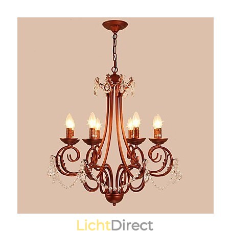 8 lampen kroonluchter moderne eigentijdse traditionele lodge vintage retro land schilderij kenmerk voor kristal metaal