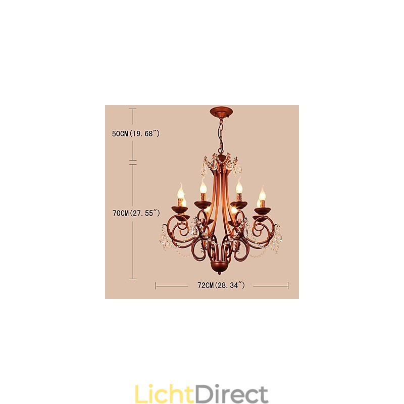 8 lampen kroonluchter moderne eigentijdse traditionele lodge vintage retro land schilderij kenmerk voor kristal metaal