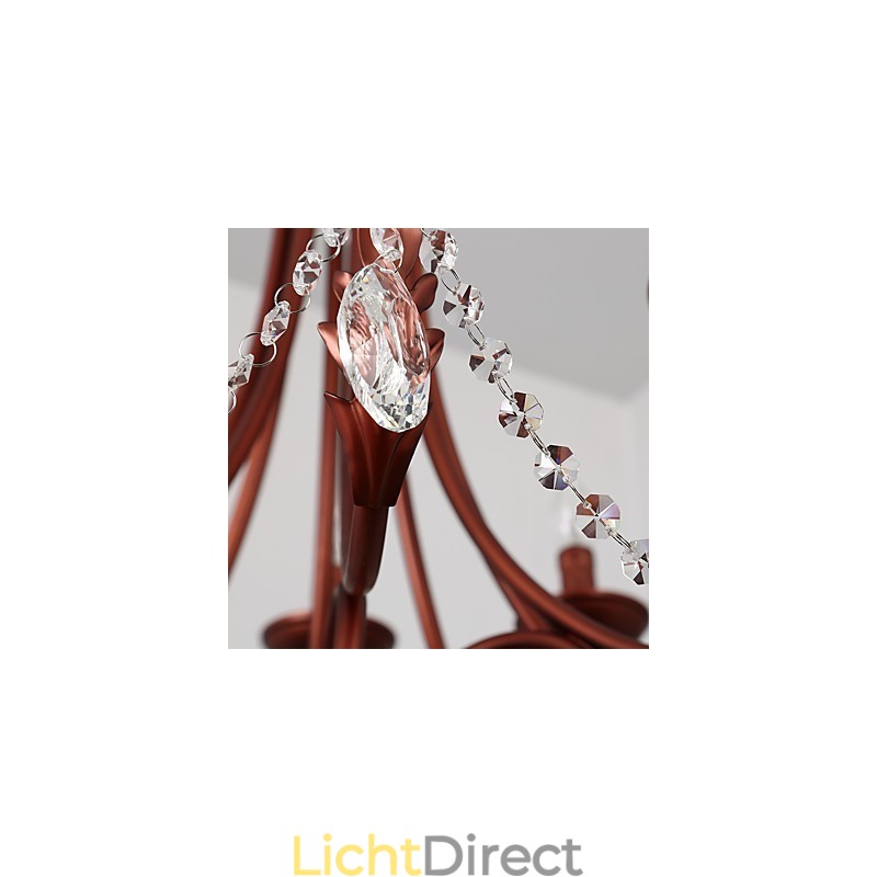 8 lampen kroonluchter moderne eigentijdse traditionele lodge vintage retro land schilderij kenmerk voor kristal metaal