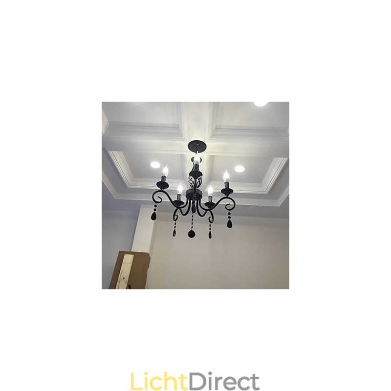 Traditionele kristallen kroonluchter binnenverlichting 5 lichts kaarsen eenvoudige kroonluchter