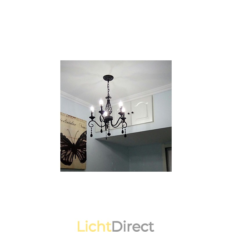 Traditionele kristallen kroonluchter binnenverlichting 5 lichts kaarsen eenvoudige kroonluchter