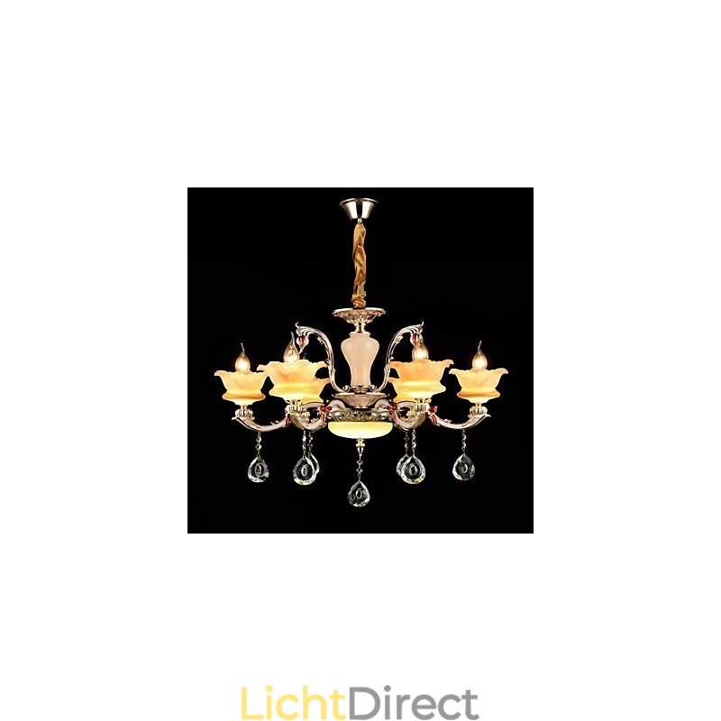 Moderne, eigentijdse, traditionele, klassieke zinklegering met kristallen mini-stijl hanglamp van metaal