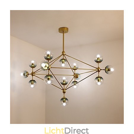 Vijftien lichts paal moderne Europese stijl Modo metalen glazen hanglamp de Foyer Decorate industriële kroonluchterlamp